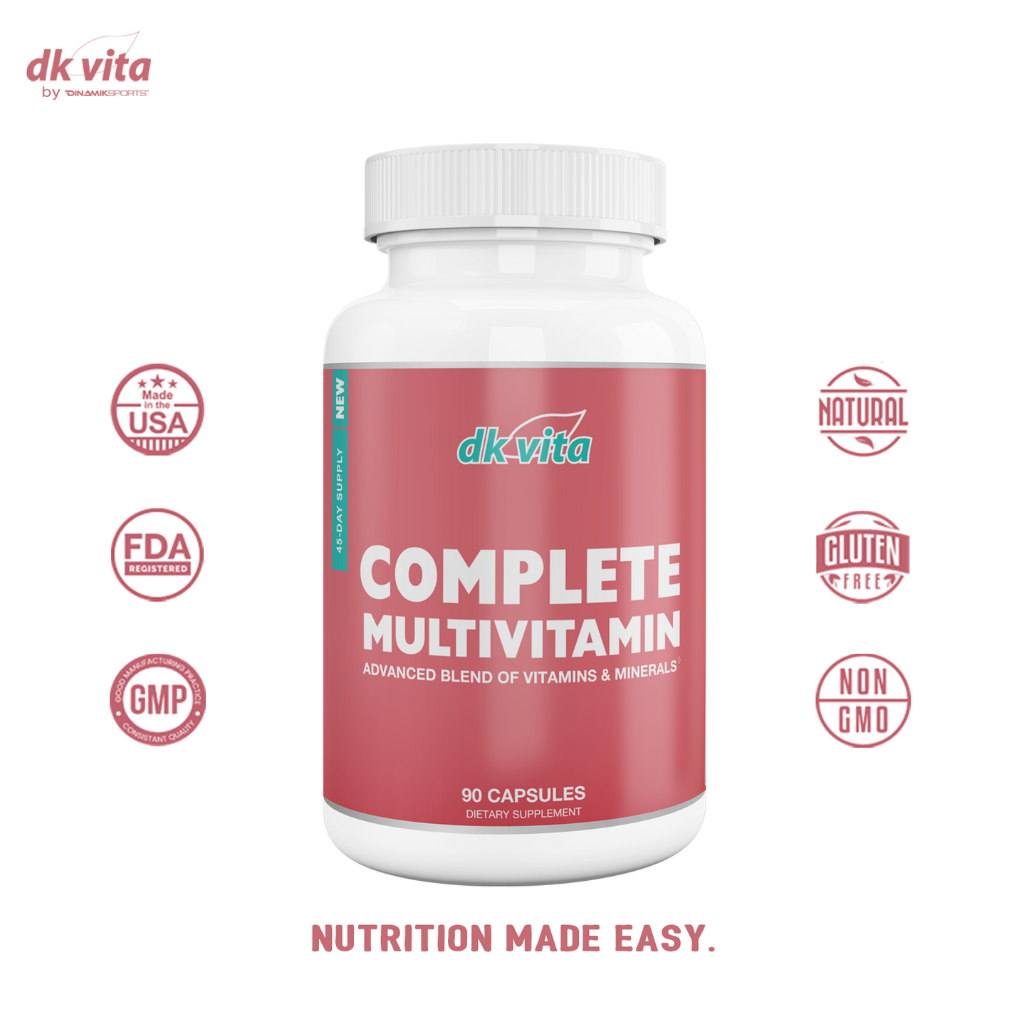 COMPLETE MULTIVITAMIN/MINERAL - 90 Capsules - 45 Day Supply