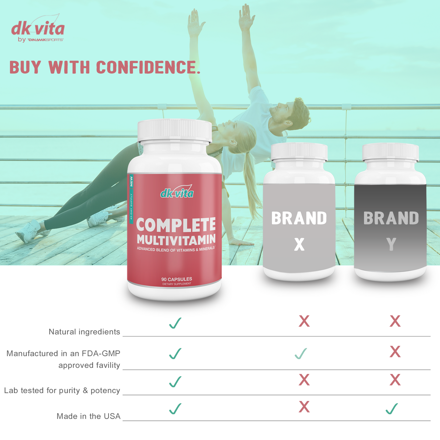 COMPLETE MULTIVITAMIN/MINERAL - 90 Capsules - 45 Day Supply